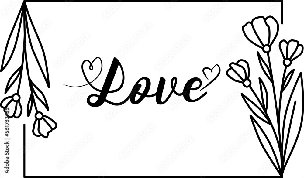 Obraz premium Love floral frame