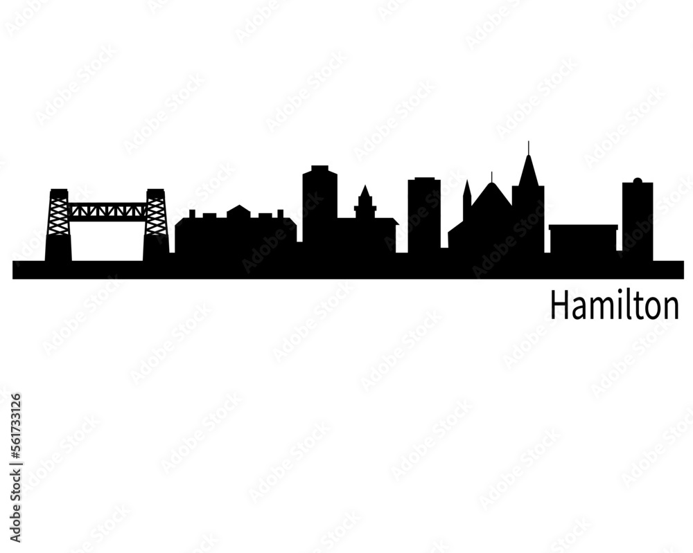 Hamilton Canada city skyline silhouette