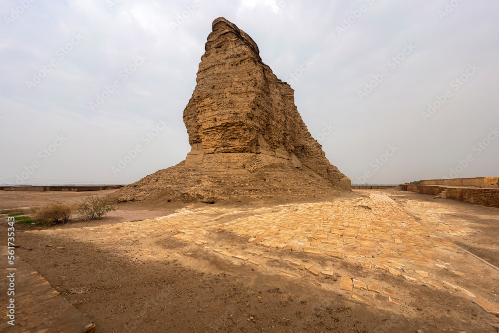 Dur-Kurigalzu Ziggurat from Babylonian era of nowadays Iraq. Ziggurats were pyramidal stepped temple towers, architectural and religious structures characteristic of Mesopotami.