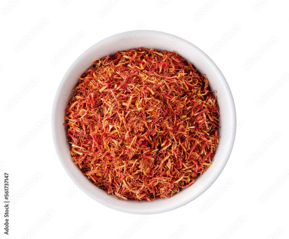 dried safflower in white bowl on transparent png dried safflower in white bowl on transparent png