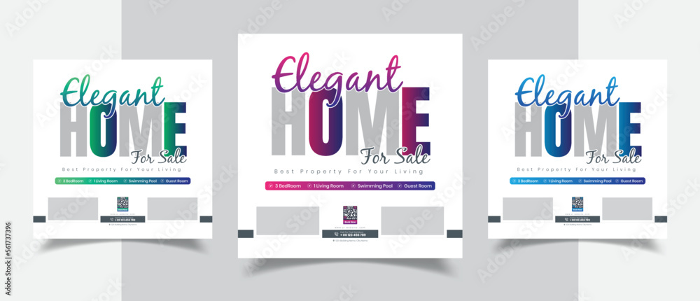 Home Sale Social Media Post Design, Real Estate Web Banner Template Design Home Sale Social Media Post Design, Real Estate Web Banner Template Design