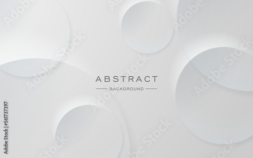 modern dynamic white gray circle shape shadow and light dimension background. eps10 vector