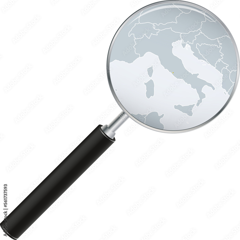 Vatican City map with flag in magnifying glass. Vatican City map with flag in magnifying glass.