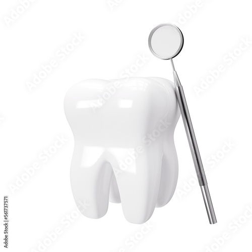 A tooth with a tool isolated on transparent background 3d rendering photo