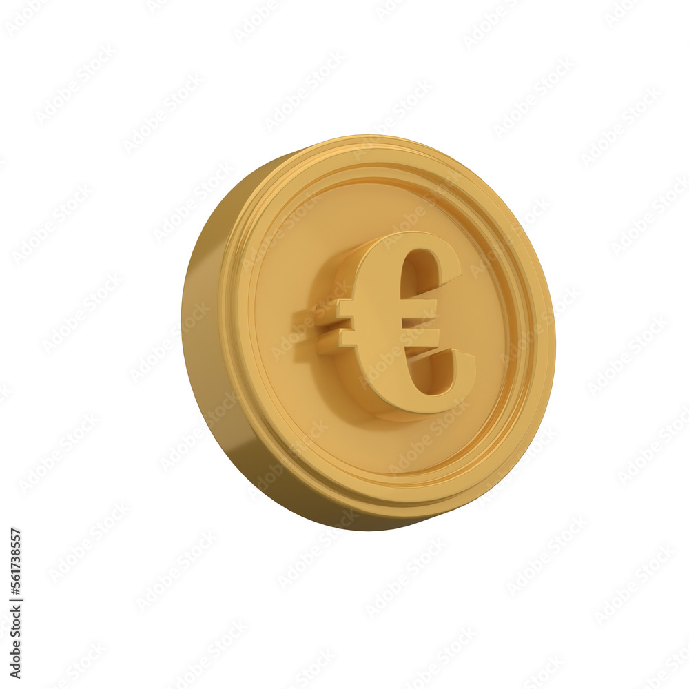 Obraz premium 3D Rendering creative concept symbols coin euro of money. 3D Render. 3d illustration.