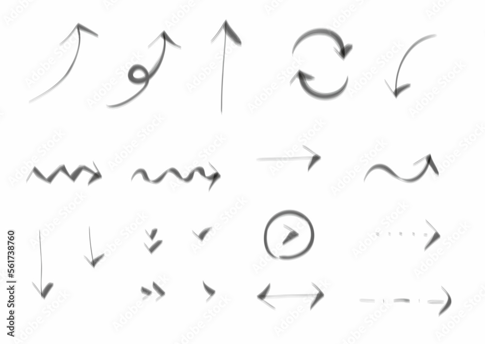 筆文字風矢印セット 筆文字風矢印セット
