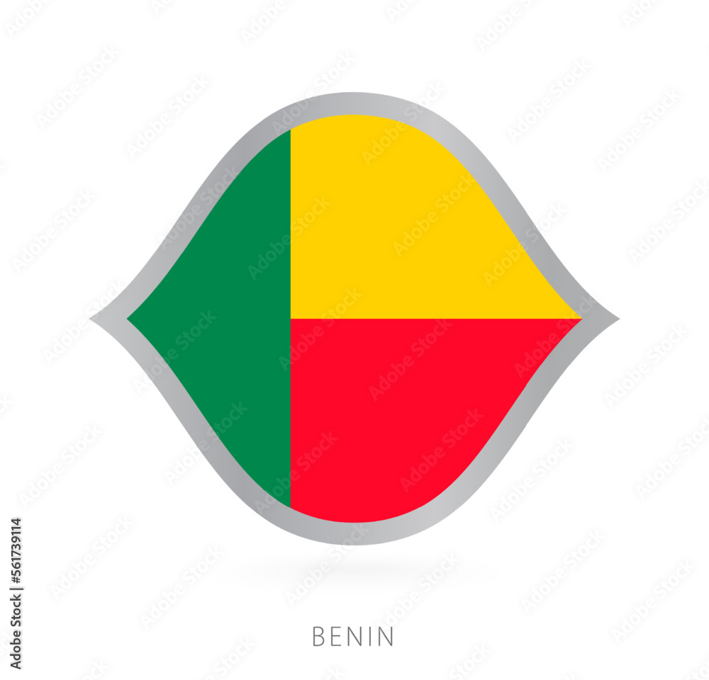 Fototapeta premium Benin national team flag in style for international basketball competitions.