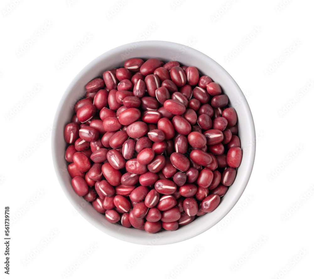 Azuki red bean in white bowl on transparent png Azuki red bean in white bowl on transparent png