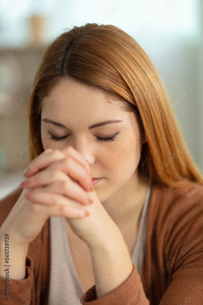 religious praying woman at home religious praying woman at home