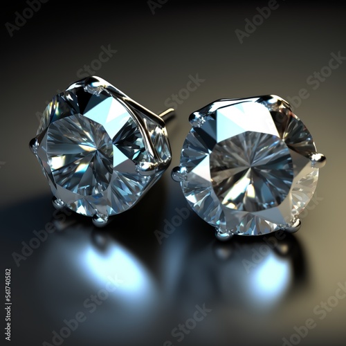 diamond earrings woman gift silver shine