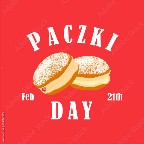 Fotobehang paczki day poster on red background