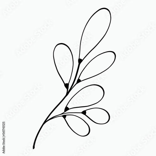 Simplicity floral freehand drawing flat design. © tanarch