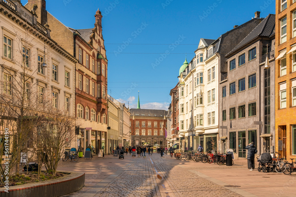 Denmark, Aarhus, Historic buildings surrounding Store Torv square Denmark, Aarhus, Historic buildings surrounding Store Torv square