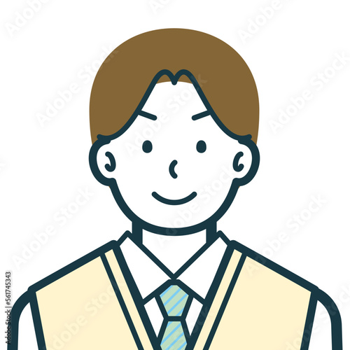 きりっとした顔の男子高校生のバストショット3