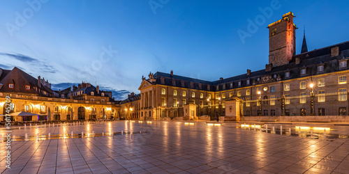 France, Bourgogne-Franche-Comte, Dijon, Palace of Dukes of Burgundy at dusk photo