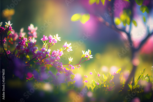 Blurred Spring Background wallpaper. Generative AI © Julian