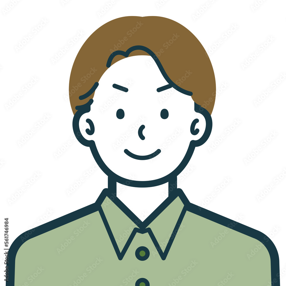 Obraz premium きりっとした顔の私服男性のバストショット4