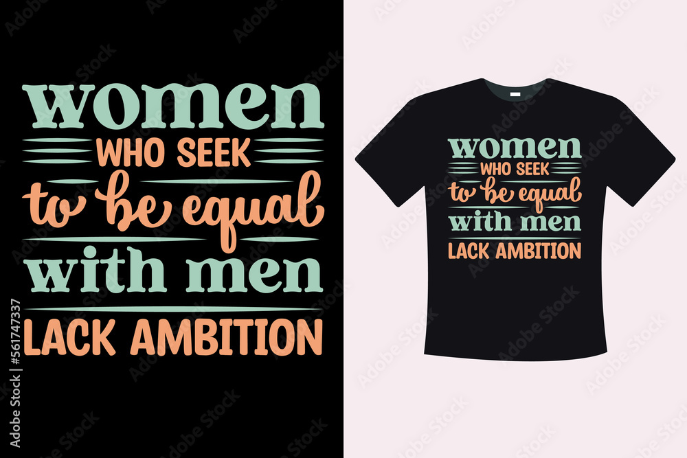 Obraz premium Women's day T-Shirt Design. Happy Women's Day, 8th march. Vector illustration for greeting cards, banners, posters, prints, and t-shirts.