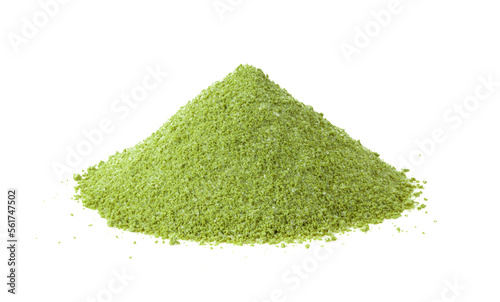 Instant green tea powder on  transparent png
