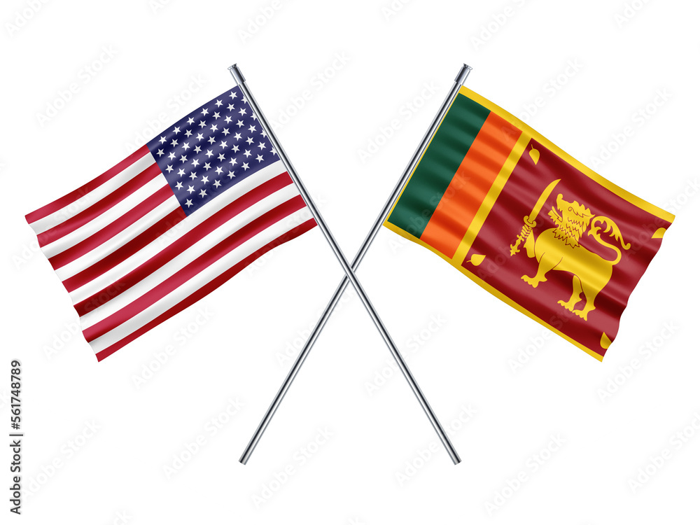 USA Sri Lanka Friendship Flag 3d Illustration USA Sri Lanka Friendship Flag 3d Illustration