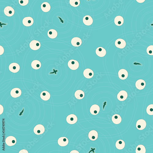 First Excursion. Vector soft cyan seamless pattern background.