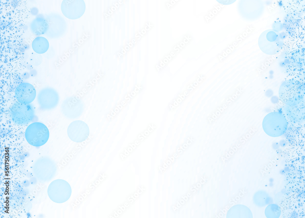 blue glitter side border with abstract bokeh effect