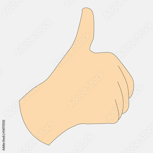 Thumb up as gesture showing positive emotions