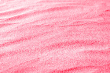 Foto auf Acrylglas Pantone 2023 Viva Magenta Background of magenta beach sand with shifted focus  © Мария Фадеева