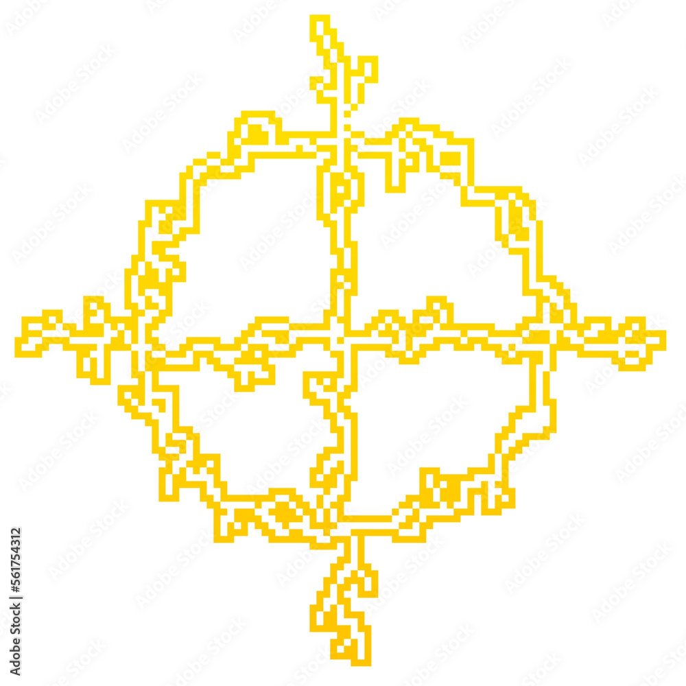 Fototapeta premium Pixel art yellow lightning scope