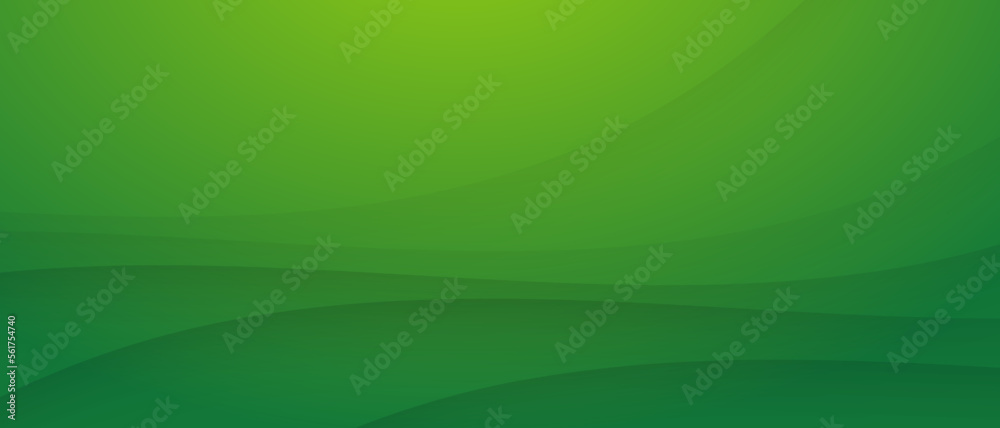 Abstract minimal background with green gradient. Dynamic curve banner background with soft green color