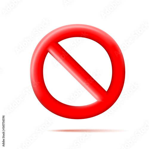 3d red prohibition sign, icon. Realistic modern vector illustration on white background. Free Download 3d red prohibition sign, icon. Realistic modern vector illustration on white background. - GFXLoad