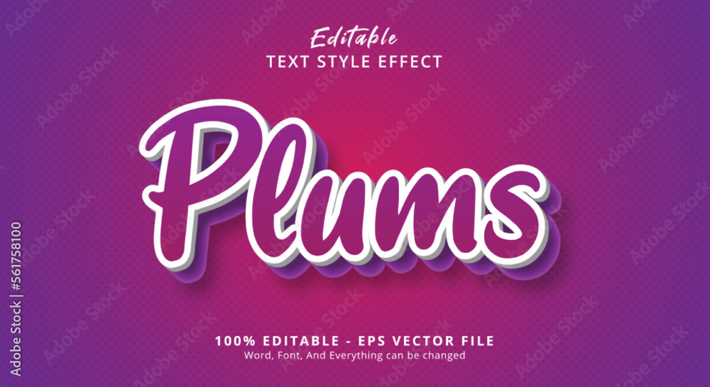 Editable text effect, Plum text on Purple layered style effect Editable text effect, Plum text on Purple layered style effect