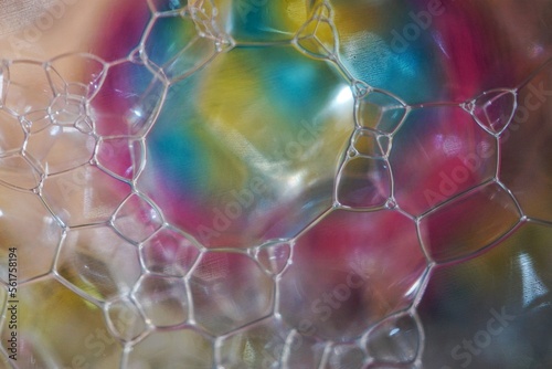 soap bubbles in the colorful abstract background