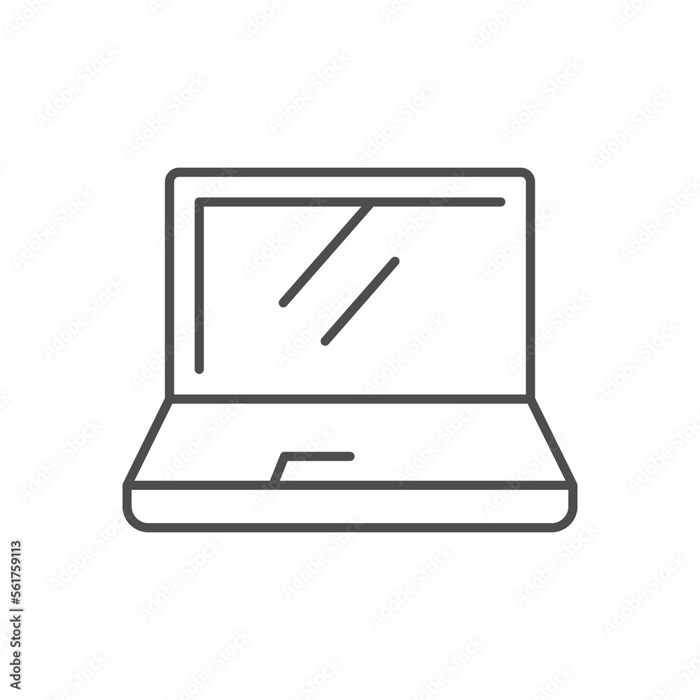 Modern laptop line outline icon