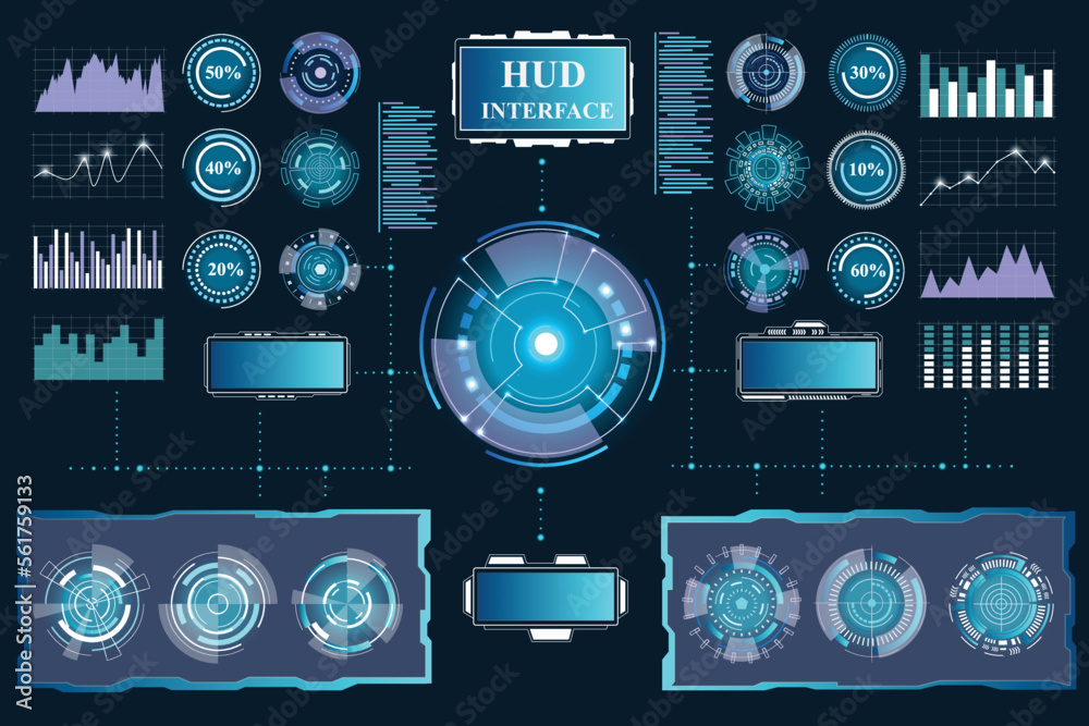 Interface Tos digital interface elements set pack. User Interface, frame screens ...