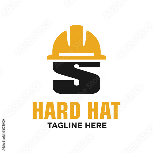 Letter S Hard Hat Logo Design Template Inspiration, Vector Illustration.
