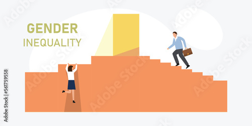 Gender inequality at work 2d vector illustration concept for banner, website, illustration, landing page, flyer, etc