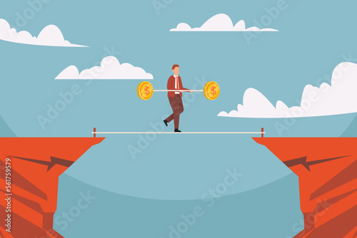 Business risk and professional strategy 2d vector illustration concept for banner, website, illustration, landing page, flyer, etc