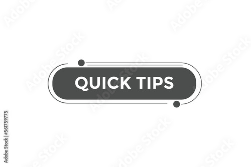 Quick tips button web banner templates. Vector Illustration
