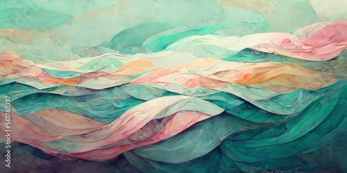 Wallpaper Mural Abstract wavy background in pastel colors, Generative AI Torontodigital.ca