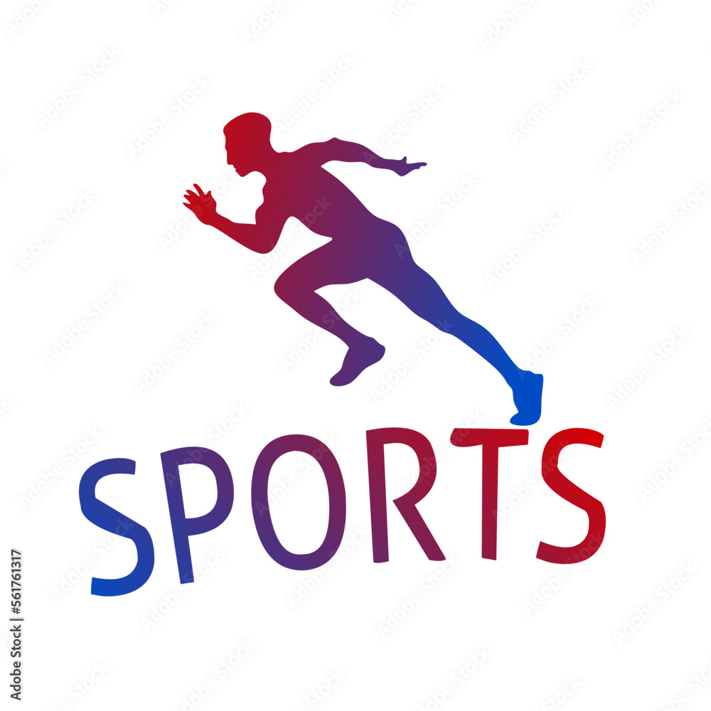 runner logo with trendy design. running sport logo
