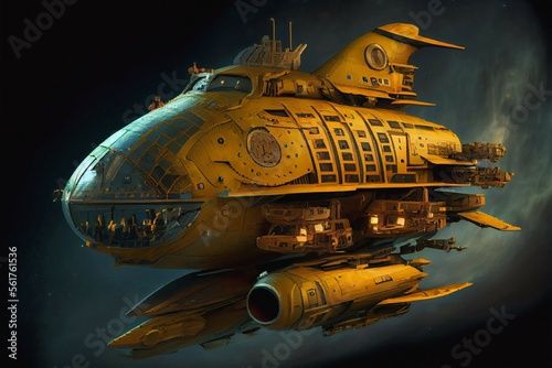 Fotografering sci-fi spaceship space ship transport intergalactic travel concept art, generati