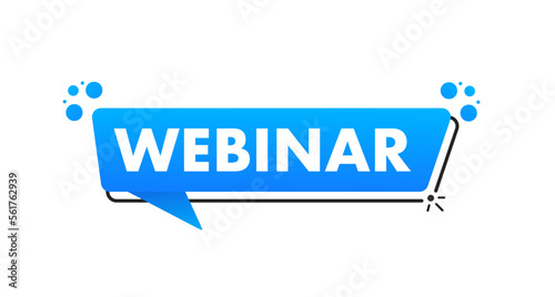Live webinar button, icon, emblem. Live webinar shortcut. Can be used for business, marketing and advertising. Isolated on a white background. Banner in social networks. Vector illustration