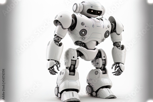 Nao robot, autonomous programmable humanoid robot. isolated on white background. Generative AI photo