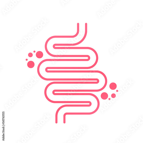 Colitis. Gut constipation icon. Abdominal, bloating vector. Stomach. Gastroenterology for medical design. Health care. Stomach set icon for medical design. Vector illustration
