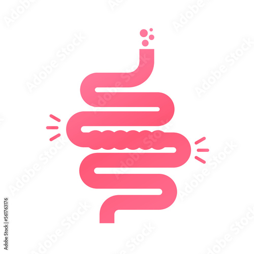 Colitis. Gut constipation icon. Abdominal, bloating vector. Stomach. Gastroenterology for medical design. Health care. Stomach set icon for medical design. Vector illustration