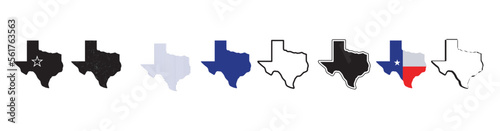Texas Shape Silluet. Texas Logo Vector. Dallas Star. Vector symbols Design Template.