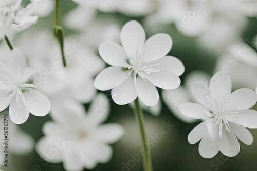 A backdrop of delicate white flower petals for a wedding ceremony, Generative AI photo