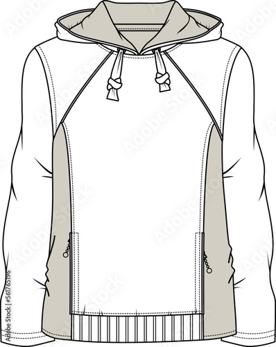 MEN AND BOYS WEAR HOODIE FASHION FLAT DESIGN VECTOR SKETCH