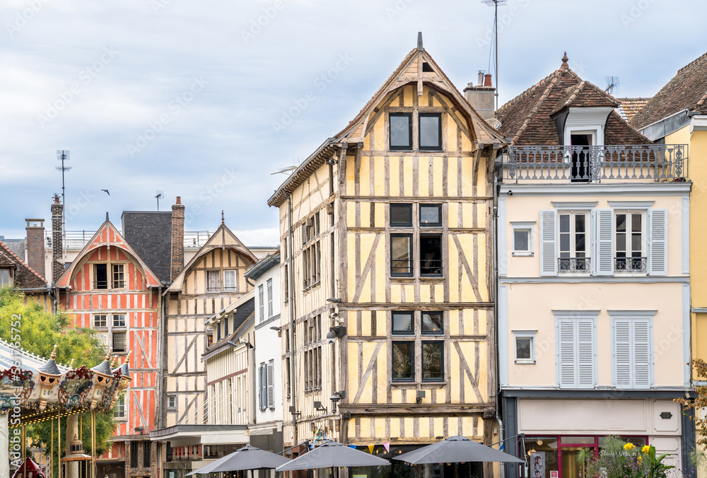 Half-timbered houses in Troyes, France